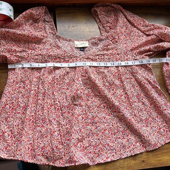 Universal Threads Medium Pink Dainty Floral Long Sleeve Blouse - Picture 9 of 14